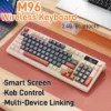 Ziyoulang-teclado inalámbrico M96 con pantalla, teclado para juegos, de modo Dual conexión Bluetooth, enlace multidispositivo, ergonómico